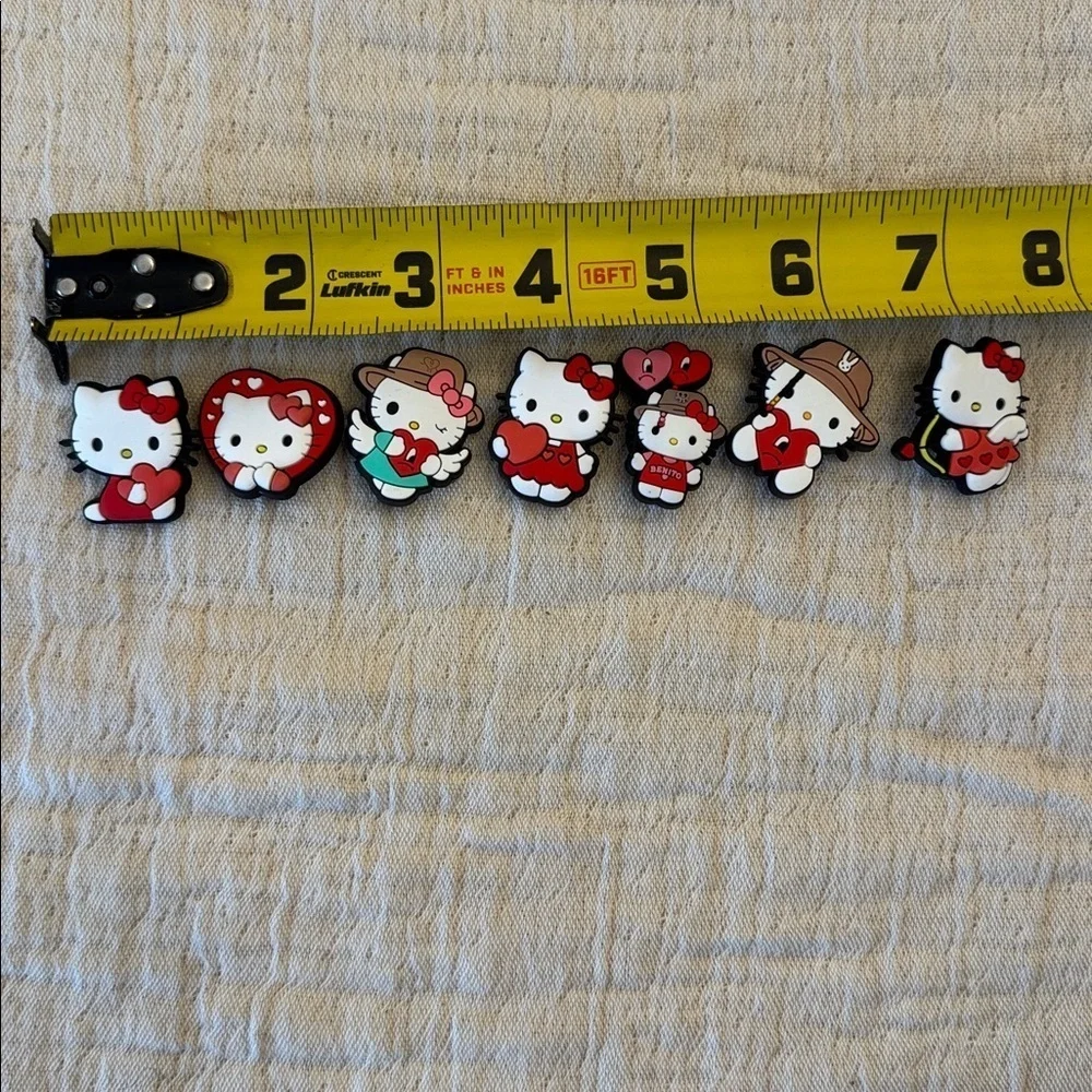 Valentines Day Hello Kitty Shoe Charms Set of 7